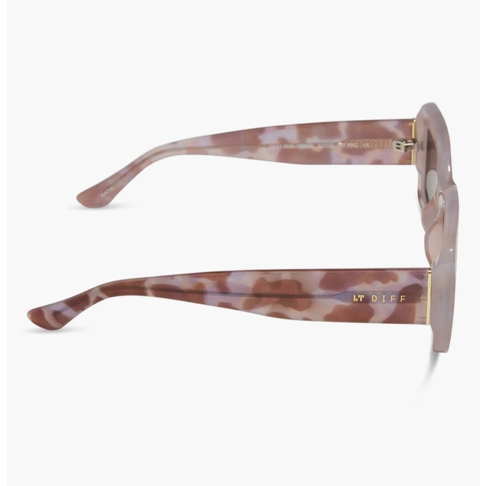 DIFF 53mm Rectangle Sunglasses – Pink Tortoise w/… - image 3